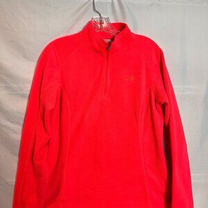 Women's The North Face Florescent Orange Lt. Wt. 1/4 zip fleece Size M
